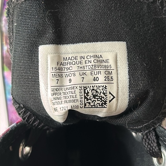 Converse High Top Sneakers in White with Purple, Pink, Blue Floral Print - Picture 14 of 16